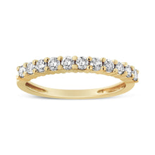 Load image into Gallery viewer, IGI Certified 1/2 Cttw Diamond 10K Yellow Gold Prong Set Fluted Band Style Wedding Ring (J-K Color, I1-I2 Clarity) - Size 7