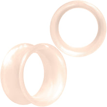 Load image into Gallery viewer, Thin Flexible Peach Silicone Tunnel Plug Set 11mm to 25mm