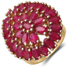 Load image into Gallery viewer, 14K Yellow Gold Plated 9.30 Carat Genuine Ruby .925 Sterling Silver Ring