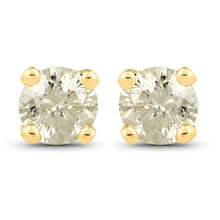 Load image into Gallery viewer, 0.92 Carat Genuine LB Diamond 14K Yellow Gold Earrings