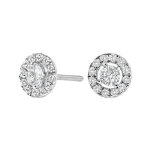 Load image into Gallery viewer, 14K White Gold 3/4 Cttw Lab-Grown Diamond Floating Halo Stud Earring (F-G Color, VS1-VS2 Clarity)