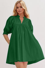 Load image into Gallery viewer, Pink Puff Sleeve Mini Dress Casual and Feminine Dress for Women Simple Classic Summer Dress