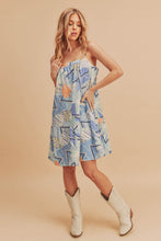 Load image into Gallery viewer, New Summer Printed Ruffled Hem Square Neck Mini Cami Dress For Women β Stylish and Chic Square Neck Mini Dress with Feminine Ruffled Hem