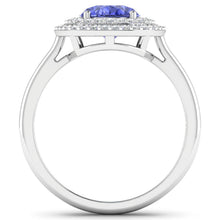 Load image into Gallery viewer, 2.02 Carat Genuine Tanzanite and White Diamond 14K White Gold Ring