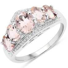 Load image into Gallery viewer, 1.96 Carat Genuine Morganite .925 Sterling Silver Ring