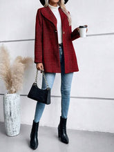 Load image into Gallery viewer, Women's Plaid Collared Neck Buttoned Long Sleeve Jacket β Classic & Lightweight Outerwear for Everyday Wear