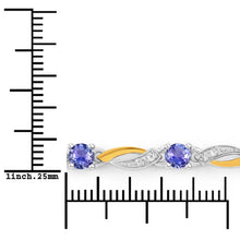Load image into Gallery viewer, 0.77 Carat Genuine Tanzanite and White Sapphire .925 Sterling Silver Bracelet