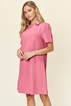 Load image into Gallery viewer, Double Take Full Size Texture Collared Neck Short Sleeve Dress Textured Dress For Women