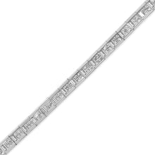 Load image into Gallery viewer, 14K White Gold 4 3/8 Cttw Alternating Invisible Set Princess and Baguette Diamond Tennis Bracelet (G-H Color, VS1-VS2 Clarity) - Size 7"