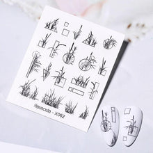 Load image into Gallery viewer, Abstract Lady Face Water Decals Fruit Flower Summer Leopard Alphabet Leaves Nail Stickers Water Black Leaf Sliders Marble Nail Art Stickers Water Transfer Nail Decals Full Wraps Gradient Acrylic Nail Kits for Women Manicure Decoration