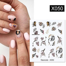 Load image into Gallery viewer, Abstract Lady Face Water Decals Fruit Flower Summer Leopard Alphabet Leaves Nail Stickers Water Black Leaf Sliders Marble Nail Art Stickers Water Transfer Nail Decals Full Wraps Gradient Acrylic Nail Kits for Women Manicure Decoration