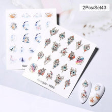 Load image into Gallery viewer, Abstract Lady Face Water Decals Fruit Flower Summer Leopard Alphabet Leaves Nail Stickers Water Black Leaf Sliders Marble Nail Art Stickers Water Transfer Nail Decals Full Wraps Gradient Acrylic Nail Kits for Women Manicure Decoration