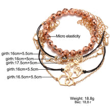 Load image into Gallery viewer, Boho Rose Map Bracelets & Bangles for Women Bohemian Round Charm Bracelet Set Fashion Multilayer Accessories Luxury Jewelry