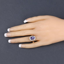 Load image into Gallery viewer, 3.33 Carat Genuine Tanzanite and White Diamond 14K Yellow Gold Ring
