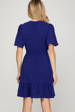 Load image into Gallery viewer, New Ruffled Surplice Short Flutter Sleeve Mini Dress For Women โ Elegant, Playful and Feminine Surplice Mini Dress with Flutter Sleeves