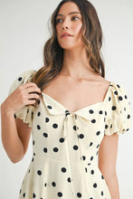 Load image into Gallery viewer, Polka Dot Puff Sleeve Midi Dress For Women – Vintage Fluttering Polka Dot Dress, Feminine Puff Sleeve Dress, Retro Midi Dress, Classic Chic Dress