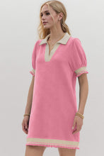 Load image into Gallery viewer, Trendy Contrast Short Sleeve Mini Dress Soft & Comfortable Casual Dress for Women