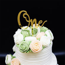 Load image into Gallery viewer, Acrylic One Cake Topper Top Cake One Cake Topper Birthday Cake Topper Double Sided For Anniversaries And Parties Birthday Party Cupcake Toppers Flags Wedding Baby Shower Supplies Lovely Baking Dessert Decorations