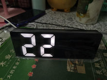Load image into Gallery viewer, Acrylic/Mirror Alarm Clock LED Digital Clock Voice Control Snooze Time Temperature Display Night Mode Digital Alarm Clock, LED Bedside Clock with 6-Level Brightness Dual Alarm Adjustable Volume with 3 Alarm Sound Alarm Clock for Bedroom Office