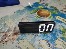 Load image into Gallery viewer, Acrylic/Mirror Alarm Clock LED Digital Clock Voice Control Snooze Time Temperature Display Night Mode Digital Alarm Clock, LED Bedside Clock with 6-Level Brightness Dual Alarm Adjustable Volume with 3 Alarm Sound Alarm Clock for Bedroom Office