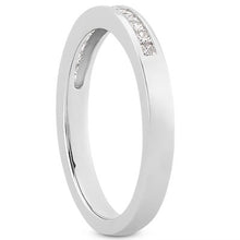 Load image into Gallery viewer, 14k White Gold Channel Set Princess Diamond Wedding Ring Band