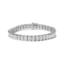 Load image into Gallery viewer, 14K Yellow Gold 5.0 Cttw Invisible Set Princess-cut Diamond Buckle Link Tennis Bracelet (H-I Color, SI2-I1 Clarity) - Size 7.25"