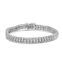Load image into Gallery viewer, .925 Sterling Silver 1.0 Cttw Diamond Collar Line Link Bracelet (I-J Color, I1-I2 Clarity) - Size 7.25" Inches