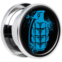 Load image into Gallery viewer, Blue Grenade Steel Screw Fit Plug Set 5/8