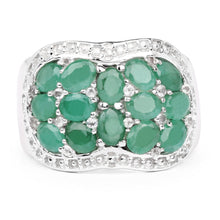 Load image into Gallery viewer, 2.20 Carat Genuine Emerald & White Topaz .925 Sterling Silver Ring