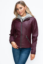 Load image into Gallery viewer, Women Warm Sleek Dual-Zipper Layered Jacket with Cozy Fuzzy Hood Urban Chic & Comfortable Jacket
