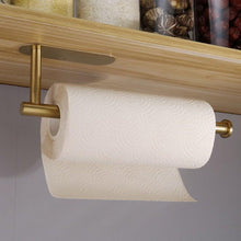 Load image into Gallery viewer, Adhesive Paper Holder Gold 304 Stainless Steel Stand Toilet Paper Towel Rack Tissue Roll Hanger For Kitchen Bathroom Free Nail Stainless Steel Toilet Tissue Roll Holder Sticky Hand Towel Hanger Vertical Or Horizontal No Drilling