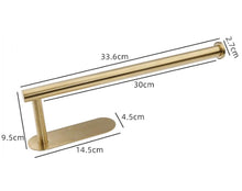 Load image into Gallery viewer, Adhesive Paper Holder Gold 304 Stainless Steel Stand Toilet Paper Towel Rack Tissue Roll Hanger For Kitchen Bathroom Free Nail Stainless Steel Toilet Tissue Roll Holder Sticky Hand Towel Hanger Vertical Or Horizontal No Drilling