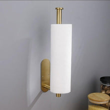Load image into Gallery viewer, Adhesive Paper Holder Gold 304 Stainless Steel Stand Toilet Paper Towel Rack Tissue Roll Hanger For Kitchen Bathroom Free Nail Stainless Steel Toilet Tissue Roll Holder Sticky Hand Towel Hanger Vertical Or Horizontal No Drilling