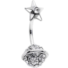 Load image into Gallery viewer, Clear Gem Rings of Saturn Planet and Star Double Mount Belly Ring
