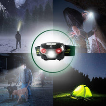 Load image into Gallery viewer, Adjustable Rechargeable LED Headlamp Strap USB Headlamps 5W Headlight Perfect For Fishing Camping Hiking Comfortable Headlamp Flashlights For Adults And Kids