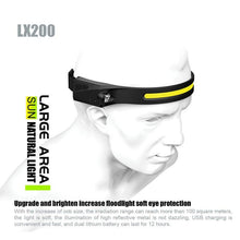 Load image into Gallery viewer, Adjustable Rechargeable LED Induction USB Headlamp Lightweight Head Lamp Head Torch 5 Lighting Modes Flashlight For Camping Hiking Running Outdoor Adults Kids