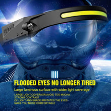 Load image into Gallery viewer, Adjustable Rechargeable LED Induction USB Headlamp Lightweight Head Lamp Head Torch 5 Lighting Modes Flashlight For Camping Hiking Running Outdoor Adults Kids