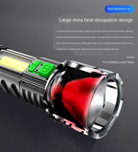 Load image into Gallery viewer, Adjustable Rechargeable Strong Mini Pocket Sized Flashlight LED Multifunctional High Lumen Light Ultra-bright Portable Flashlights Outdoor Waterproof Flashlight For Running Walking