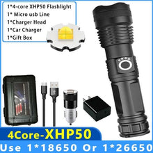 Load image into Gallery viewer, Adjustable Rechargeable Tactical Flashlight USB LED Super Bright Zoomable IPX65 Waterproof Portable Torchlight Flash Lamp USB Charging For Hiking Camping Running Fishing