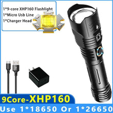 Load image into Gallery viewer, Adjustable Rechargeable Tactical Flashlight USB LED Super Bright Zoomable IPX65 Waterproof Portable Torchlight Flash Lamp USB Charging For Hiking Camping Running Fishing