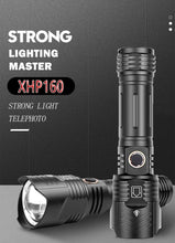 Load image into Gallery viewer, Adjustable Rechargeable Tactical Flashlight USB LED Super Bright Zoomable IPX65 Waterproof Portable Torchlight Flash Lamp USB Charging For Hiking Camping Running Fishing