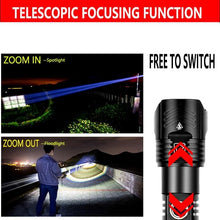 Load image into Gallery viewer, Adjustable Rechargeable Tactical Flashlight USB LED Super Bright Zoomable IPX65 Waterproof Portable Torchlight Flash Lamp USB Charging For Hiking Camping Running Fishing