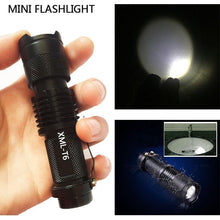 Load image into Gallery viewer, Adjustable Rechargeable Water Resistant Super Bright Mini Handheld Flashlights LED Zoomable Flashlight For Camping Fishing Bicycle Light Kids Indoor Outdoor Hiking
