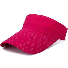 Load image into Gallery viewer, Adjustable Summer Breathable Hats Men Women Sun Protection Sports Golf Tennis Visor Hat Adjustable Visor UV Protection Top Empty Solid Sports Outdoor Running Sunscreen Strong Cap