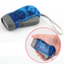 Load image into Gallery viewer, Adjustable Super Bright LED Light Hand Press Flashlight Waterproof Wind Up Light Hand Crank Flashlight Torch Light Crank Lamp Power For Hiking Outdoor Home Camping