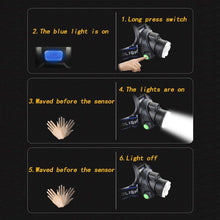 Load image into Gallery viewer, Adjustable USB Rechargeable IR Sensor Super Bright Headlight Battery For Long Working Time LED Headlamp Fishing Waterproof Head Light Lamp Perfect For Running Camping