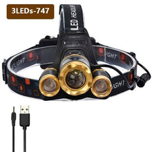 Load image into Gallery viewer, Adjustable Zoomable Headlamp Ultra Bright Rechargeable LED Bright High Lumen Head Lights Head Lamp Waterproof Flashlight For Outdoor Cmaping Fishing Hiking Biking Fishing Headlamp Running Headlamp