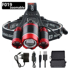 Load image into Gallery viewer, Adjustable Zoomable Headlamp Ultra Bright Rechargeable LED Bright High Lumen Head Lights Head Lamp Waterproof Flashlight For Outdoor Cmaping Fishing Hiking Biking Fishing Headlamp Running Headlamp