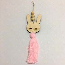 Load image into Gallery viewer, Adorable Sleepy Eye Eyelash Kids Room Decoration Crafts Wood Wall Hanging Stars Decorative Beads Tassel Photography Props Gift For Kids Bedroom Decor Makeup Sticker For Girls Room Wall Art