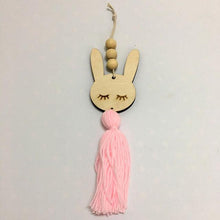 Load image into Gallery viewer, Adorable Sleepy Eye Eyelash Kids Room Decoration Crafts Wood Wall Hanging Stars Decorative Beads Tassel Photography Props Gift For Kids Bedroom Decor Makeup Sticker For Girls Room Wall Art